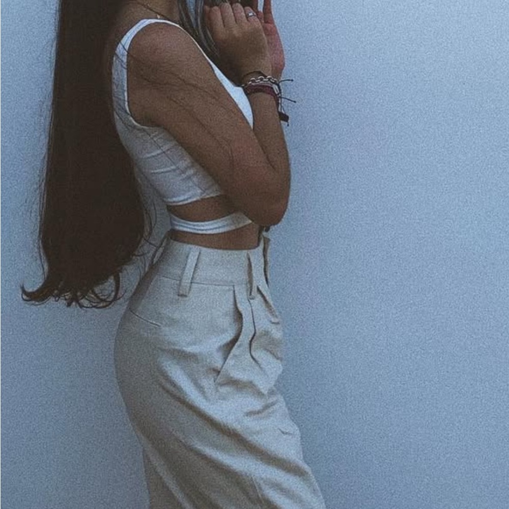 Cream High-Waisted Pants!♥️